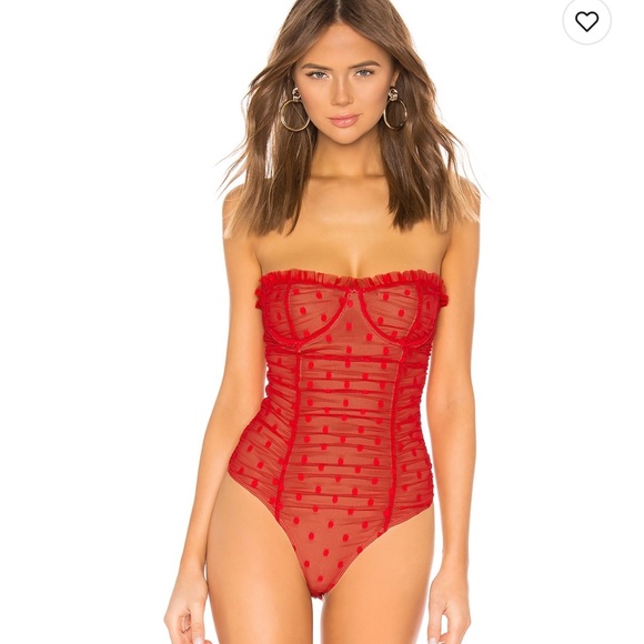 Majorelle Wyn Bodysuit in Red - Picture 2 of 6